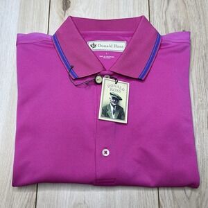 Donald Ross Performance Polo THE ORIGINAL ROSS DESIGN Wildberry Men Large NWT